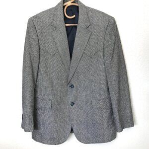 Vintage Circle S Gray Silk Tweed Western Ranch Blazer Jacket 42R Dallas